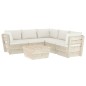 vidaXL Set Divani da Giardino su Pallet 6 pz con Cuscini Legno Abete