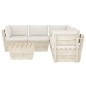 vidaXL Set Divani da Giardino su Pallet 6 pz con Cuscini Legno Abete
