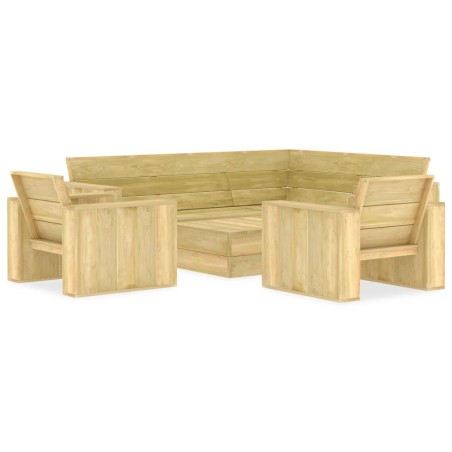 vidaXL Set Divani da Giardino 4 pz in Legno di Pino Impregnato