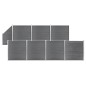 vidaXL Pannelli Recinzione WPC 7 Quadrati 1 Inclinato 1311x186cm Grigi vidaXL Pannelli Recinzione WPC 7 Quadrati 1 Inclinato 1311x186cm Grigi