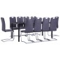 vidaXL Set Sala da Pranzo 11 pz in Similpelle Scamosciata Grigio vidaXL Set Sala da Pranzo 11 pz in Similpelle Scamosciata Grigio
