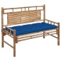 vidaXL Panchina da Giardino con Cuscino 120 cm in Bambù vidaXL Panchina da Giardino con Cuscino 120 cm in Bambù