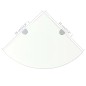 Scaffale Angolare Supporti Cromati in Vetro Trasparente 35x35cm Scaffale Angolare Supporti Cromati in Vetro Trasparente 35x35cm