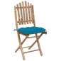 vidaXL Sedie da Giardino Pieghevoli 2 pz con Cuscini in Bambù vidaXL Sedie da Giardino Pieghevoli 2 pz con Cuscini in Bambù