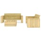 vidaXL Set Divani da Giardino 3 pz in Legno di Pino Impregnato