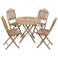 vidaXL Set da Pranzo da Giardino 5 pz Pieghevole con Cuscini in Bambù vidaXL Set da Pranzo da Giardino 5 pz Pieghevole con Cuscini in Bambù