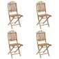 vidaXL Set da Pranzo da Giardino 5 pz Pieghevole con Cuscini in Bambù vidaXL Set da Pranzo da Giardino 5 pz Pieghevole con Cuscini in Bambù