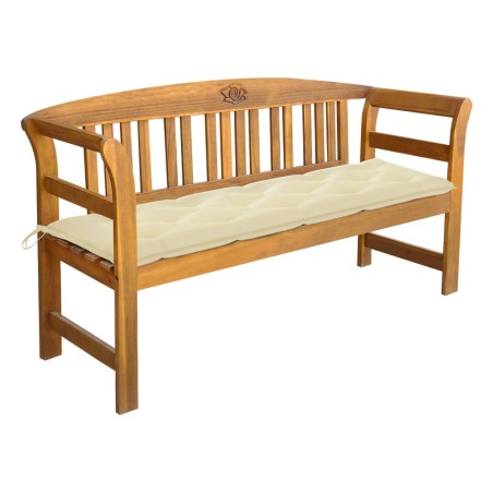 vidaXL Panca da Giardino con Cuscino 157 cm in Massello di Acacia