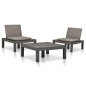 vidaXL Set Divani da Giardino 3 pz in Plastica Antracite vidaXL Set Divani da Giardino 3 pz in Plastica Antracite