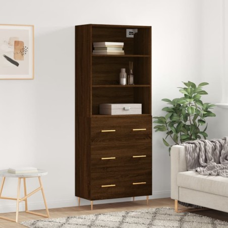 vidaXL Credenza Rovere Marrone 69,5x34x180 cm in Legno Multistrato