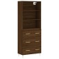 vidaXL Credenza Rovere Marrone 69,5x34x180 cm in Legno Multistrato