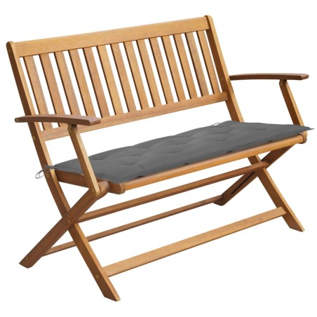 vidaXL Panca da Giardino con Cuscino 120 cm in Massello di Acacia