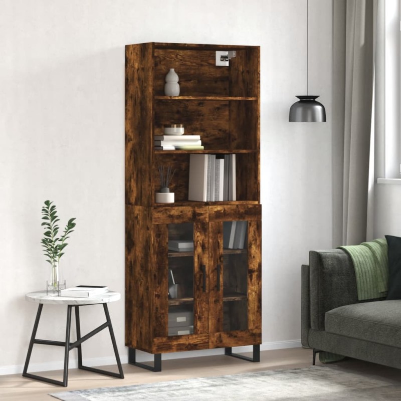 vidaXL Credenza Rovere Fumo 69,5x34x180 cm in Legno Multistrato vidaXL Credenza Rovere Fumo 69,5x34x180 cm in Legno Multistrato