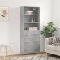 vidaXL Credenza Grigio Cemento 69,5x34x180 cm in Legno Multistrato vidaXL Credenza Grigio Cemento 69,5x34x180 cm in Legno Multistrato
