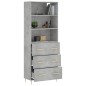 vidaXL Credenza Grigio Cemento 69,5x34x180 cm in Legno Multistrato vidaXL Credenza Grigio Cemento 69,5x34x180 cm in Legno Multistrato
