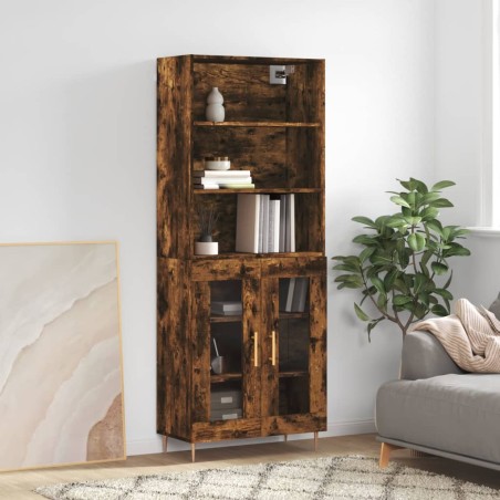 vidaXL Credenza Rovere Fumo  69,5x34x180 cm in Legno Multistrato