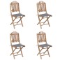 vidaXL Set da Pranzo da Giardino 5 pz Pieghevole con Cuscini in Bambù vidaXL Set da Pranzo da Giardino 5 pz Pieghevole con Cuscini in Bambù