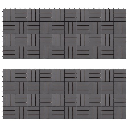 vidaXL Pannelli Decking 20 pz Grigio Slavato 30x30cm Massello d'Acacia