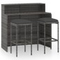 vidaXL Set Bar da Giardino 3 pz con Cuscini Grigio vidaXL Set Bar da Giardino 3 pz con Cuscini Grigio
