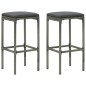 vidaXL Set Bar da Giardino 3 pz con Cuscini Grigio vidaXL Set Bar da Giardino 3 pz con Cuscini Grigio