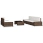 vidaXL Set Divani da Giardino 6 pz in Polyrattan Marrone vidaXL Set Divani da Giardino 6 pz in Polyrattan Marrone