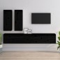 Mobili Porta TV 4 pz Neri in Legno Massello di Pino Mobili Porta TV 4 pz Neri in Legno Massello di Pino