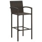 vidaXL Set da Bar da Giardino 3 pz in Polyrattan Marrone vidaXL Set da Bar da Giardino 3 pz in Polyrattan Marrone