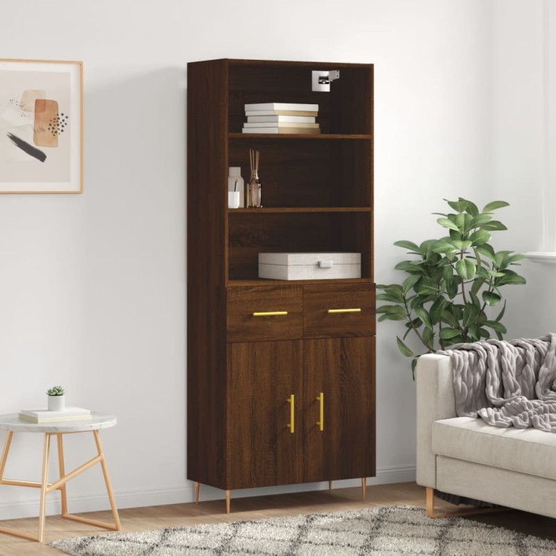 vidaXL Credenza Rovere Marrone 69,5x34x180 cm in Legno Multistrato vidaXL Credenza Rovere Marrone 69,5x34x180 cm in Legno Multistrato