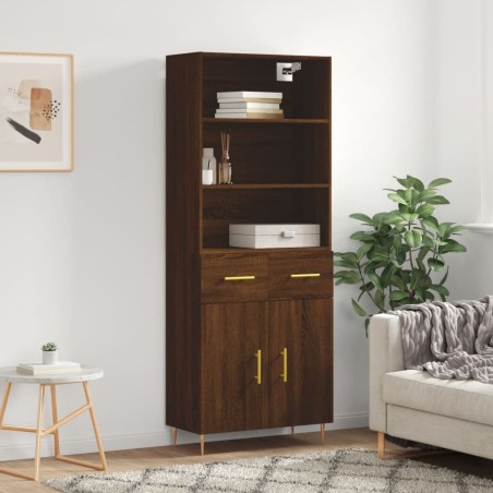 vidaXL Credenza Rovere Marrone 69,5x34x180 cm in Legno Multistrato