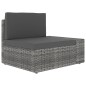 vidaXL Set Divani da Giardino 7 pz in Polyrattan Grigio