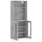 vidaXL Credenza Grigio Cemento 69,5x34x180 cm in Legno Multistrato vidaXL Credenza Grigio Cemento 69,5x34x180 cm in Legno Multistrato