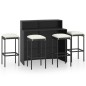 vidaXL Set da Bar da Giardino 5 pz con Cuscini Nero vidaXL Set da Bar da Giardino 5 pz con Cuscini Nero