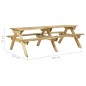 Tavolo da Picnic con Panche 220x122x72 cm in Pino Impregnato Tavolo da Picnic con Panche 220x122x72 cm in Pino Impregnato