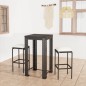 vidaXL Set Bar da Giardino 3 pz con Cuscini Polyrattan Nero vidaXL Set Bar da Giardino 3 pz con Cuscini Polyrattan Nero