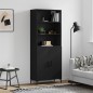 vidaXL Credenza Nera 69,5x34x180 cm in Legno Multistrato vidaXL Credenza Nera 69,5x34x180 cm in Legno Multistrato