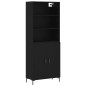 vidaXL Credenza Nera 69,5x34x180 cm in Legno Multistrato vidaXL Credenza Nera 69,5x34x180 cm in Legno Multistrato