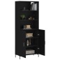 vidaXL Credenza Nera 69,5x34x180 cm in Legno Multistrato vidaXL Credenza Nera 69,5x34x180 cm in Legno Multistrato