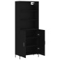 vidaXL Credenza Nera 69,5x34x180 cm in Legno Multistrato vidaXL Credenza Nera 69,5x34x180 cm in Legno Multistrato