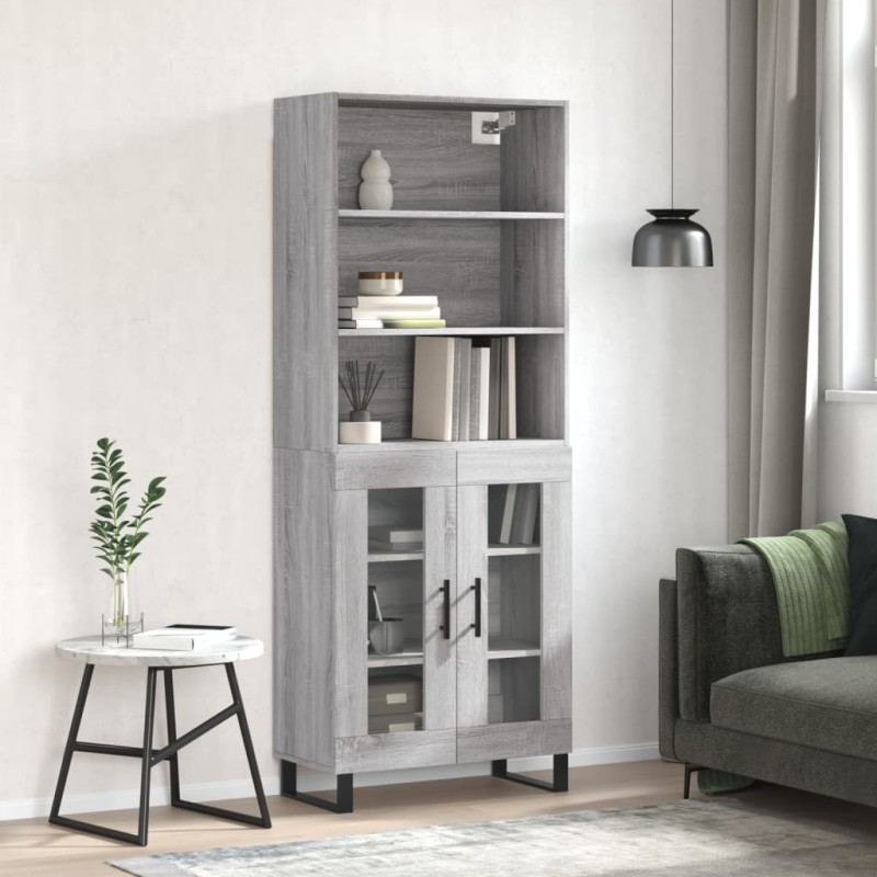 vidaXL Credenza Grigio Sonoma 69,5x34x180 cm in Legno Multistrato vidaXL Credenza Grigio Sonoma 69,5x34x180 cm in Legno Multistrato