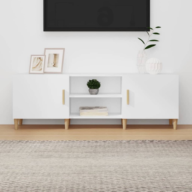 Mobile Porta TV Bianco 150x30x50 cm in Legno Multistrato Mobile Porta TV Bianco 150x30x50 cm in Legno Multistrato