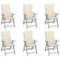 vidaXL Sedie da Giardino Reclinabili 6 pz con Cuscini Massello Acacia vidaXL Sedie da Giardino Reclinabili 6 pz con Cuscini Massello Acacia