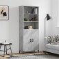 vidaXL Credenza Grigio Cemento 69,5x34x180 cm in Legno Multistrato