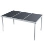vidaXL Tavolo da Giardino 150x90x74 cm Nero in Acciaio vidaXL Tavolo da Giardino 150x90x74 cm Nero in Acciaio