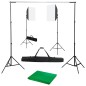 vidaXL Kit per Studio Fotografico con Luci Softbox e Fondali vidaXL Kit per Studio Fotografico con Luci Softbox e Fondali