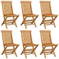 vidaXL Sedie da Giardino con Cuscini Crema 6 pz in Massello di Teak vidaXL Sedie da Giardino con Cuscini Crema 6 pz in Massello di Teak