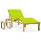 vidaXL Lettino da Giardino con Tavolino Cuscino Legno Pino Impregnato vidaXL Lettino da Giardino con Tavolino Cuscino Legno Pino Impregnato