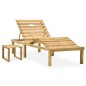 vidaXL Lettino da Giardino con Tavolino Cuscino Legno Pino Impregnato vidaXL Lettino da Giardino con Tavolino Cuscino Legno Pino Impregnato