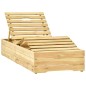vidaXL Lettino da Giardino con Tavolino Cuscino Legno Pino Impregnato vidaXL Lettino da Giardino con Tavolino Cuscino Legno Pino Impregnato