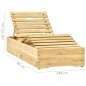 vidaXL Lettino da Giardino con Tavolino Cuscino Legno Pino Impregnato vidaXL Lettino da Giardino con Tavolino Cuscino Legno Pino Impregnato