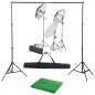 vidaXL Kit per Studio Fotografico con Set di Luci e Fondale vidaXL Kit per Studio Fotografico con Set di Luci e Fondale